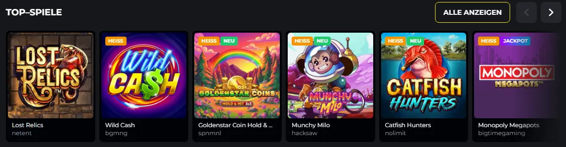 Spielkatalog im Online Casino – Slots, Tischspiele und Live-Casino auf einer Seite