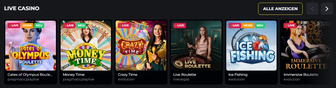 Live-Casino – Tische mit echten Dealern und hochwertigem Live-Streaming
